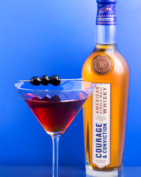 Rose Roy cocktail, featuring courage & conviction signature malt American single malt whisky